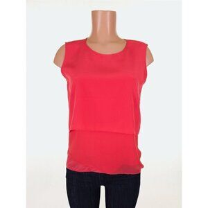 ESCADA SPORT 36 US 6 Narlene Tiered Silk Sleeveless Camisole Top in Lobster